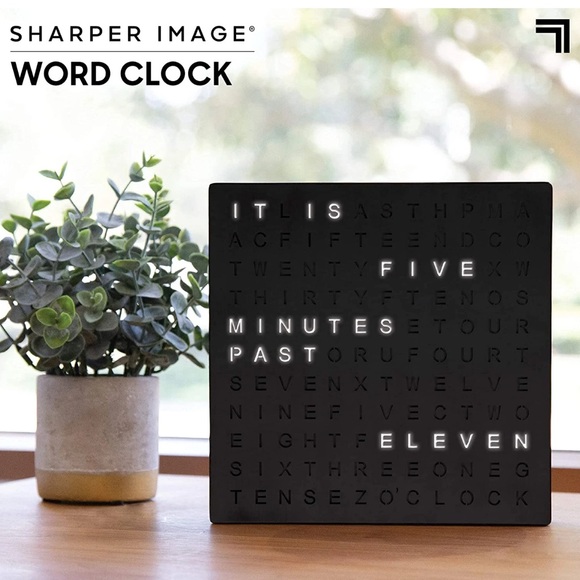 BNIB SHARPER IMAGE LIGHT UP WORD CLOCK - Picture 4 of 15